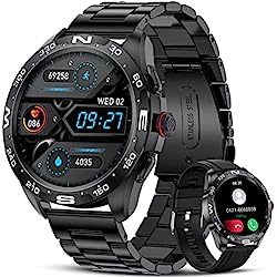 Smartwatch con Llamada Bluetooth, 2022 1,32'' Reloj Inteligente Hombre con Monitor de Sueño Podómetro Pulsómetro 20 Modos de Deportes,IP67 Impermeable Reloj Deportivo Hombre para Android iOS Negro